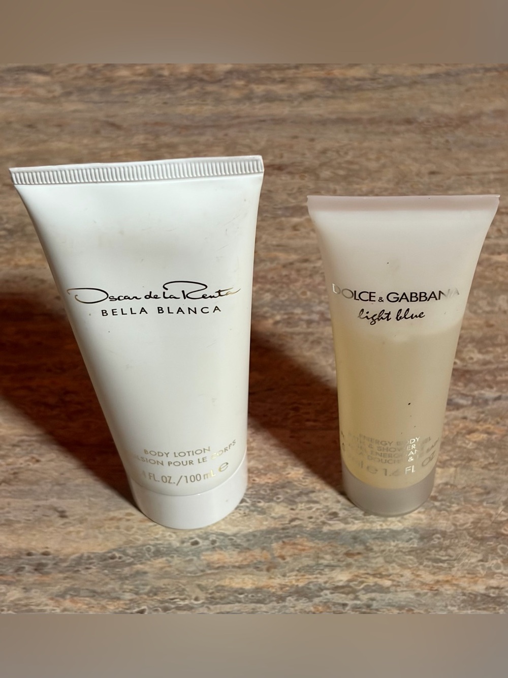 Oscar de La Renta BELLA BLANCA Body Lotion & Dolce Gabbana Light Blue Body Wash